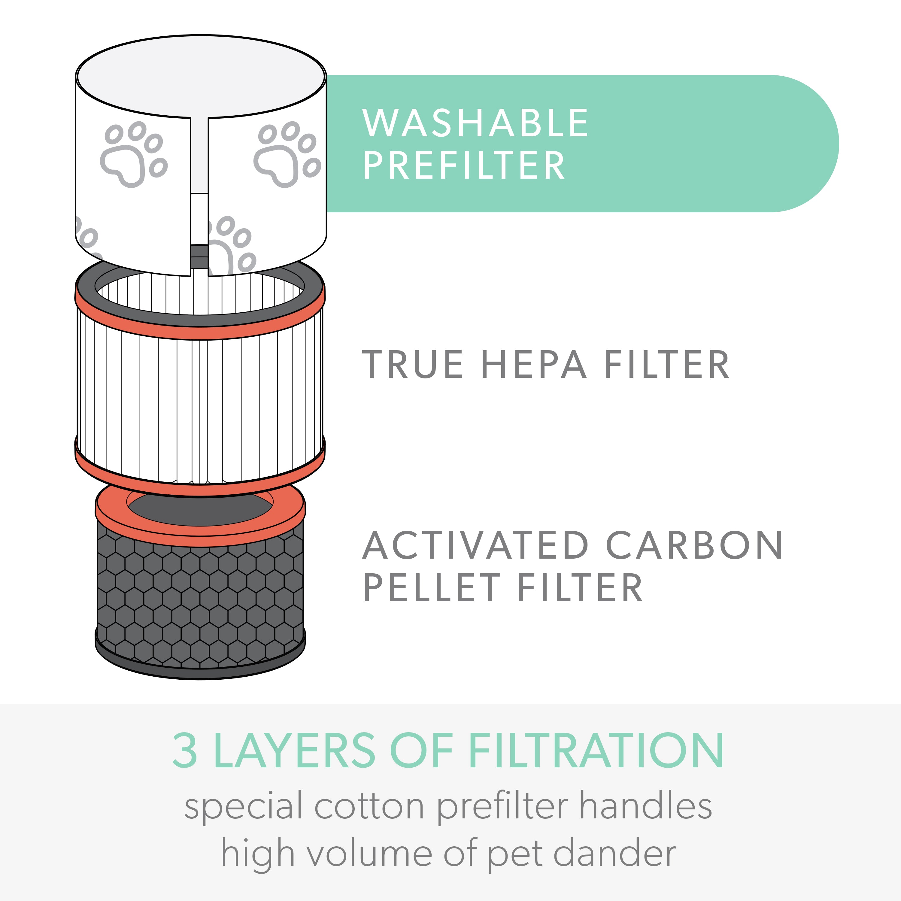 Washable true store hepa filter